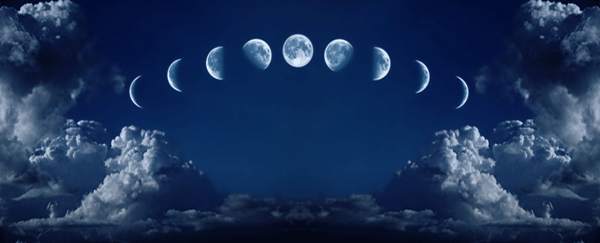 月の数週間と段階の予言的な夢 